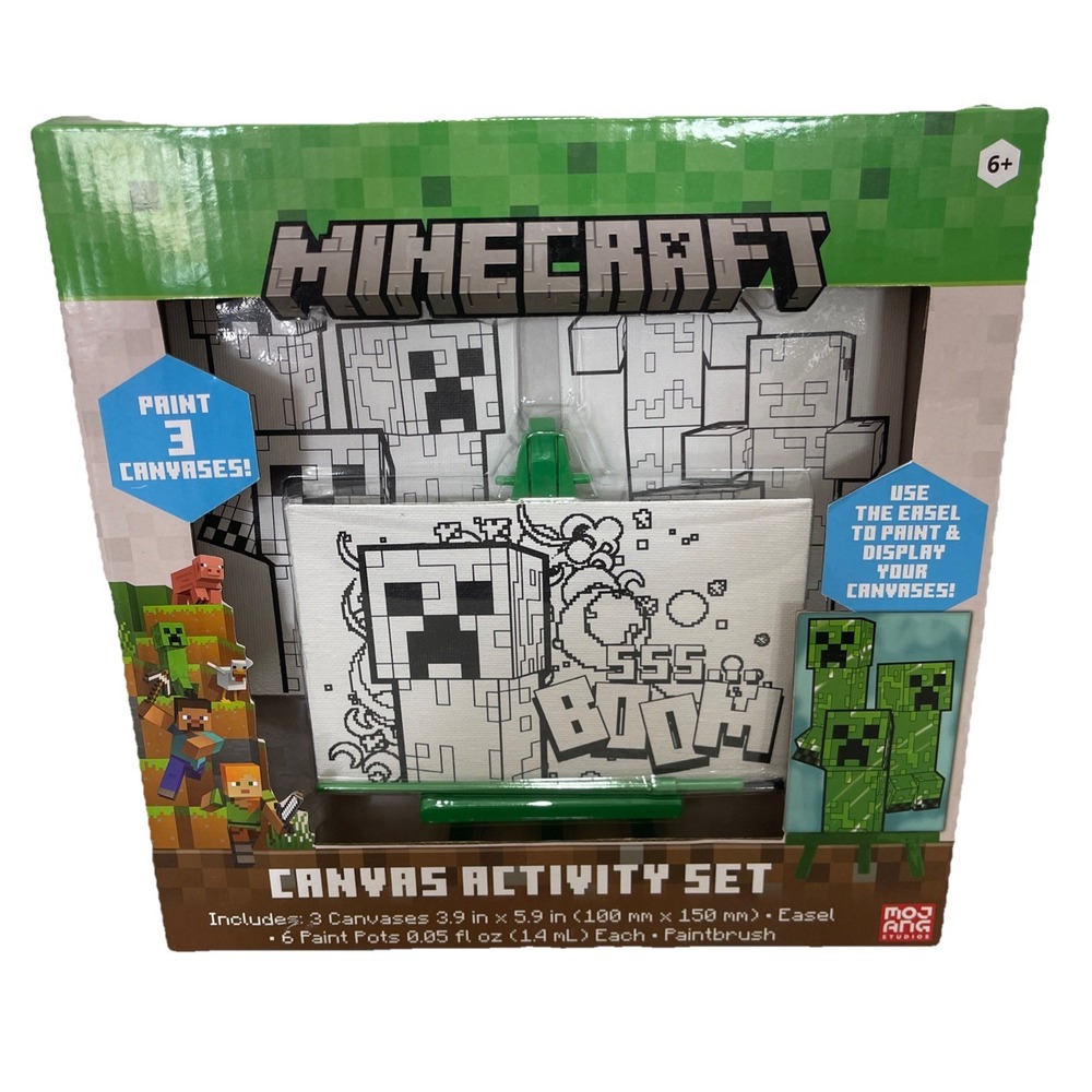 Minecraft Canvas Activity Set - Paint 3 Canvases Innovative Designs